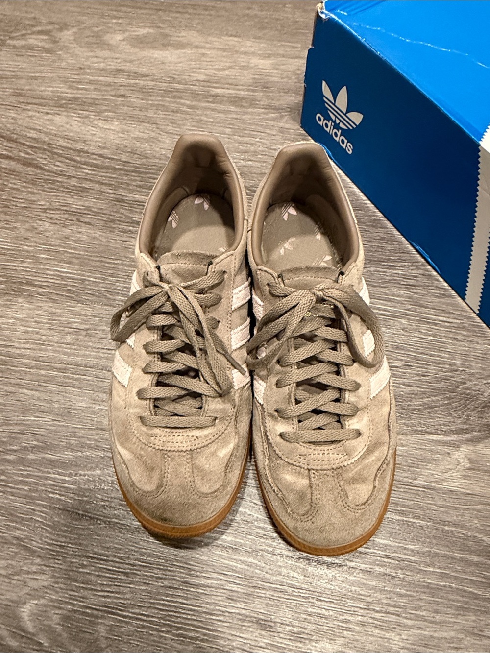 adidas Spezial US 7 (Women’s) Beige Suede Low-Top Sneakers with White Stripes